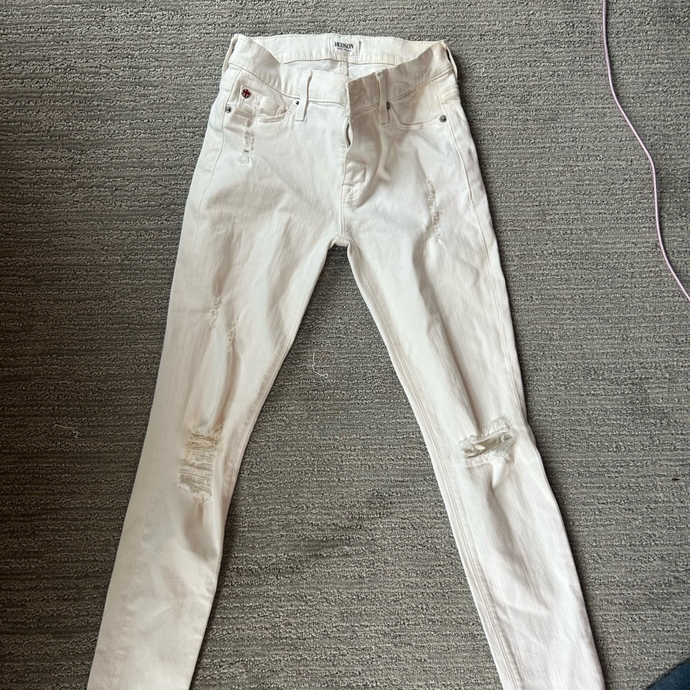 White Distressed Skinny Jeans